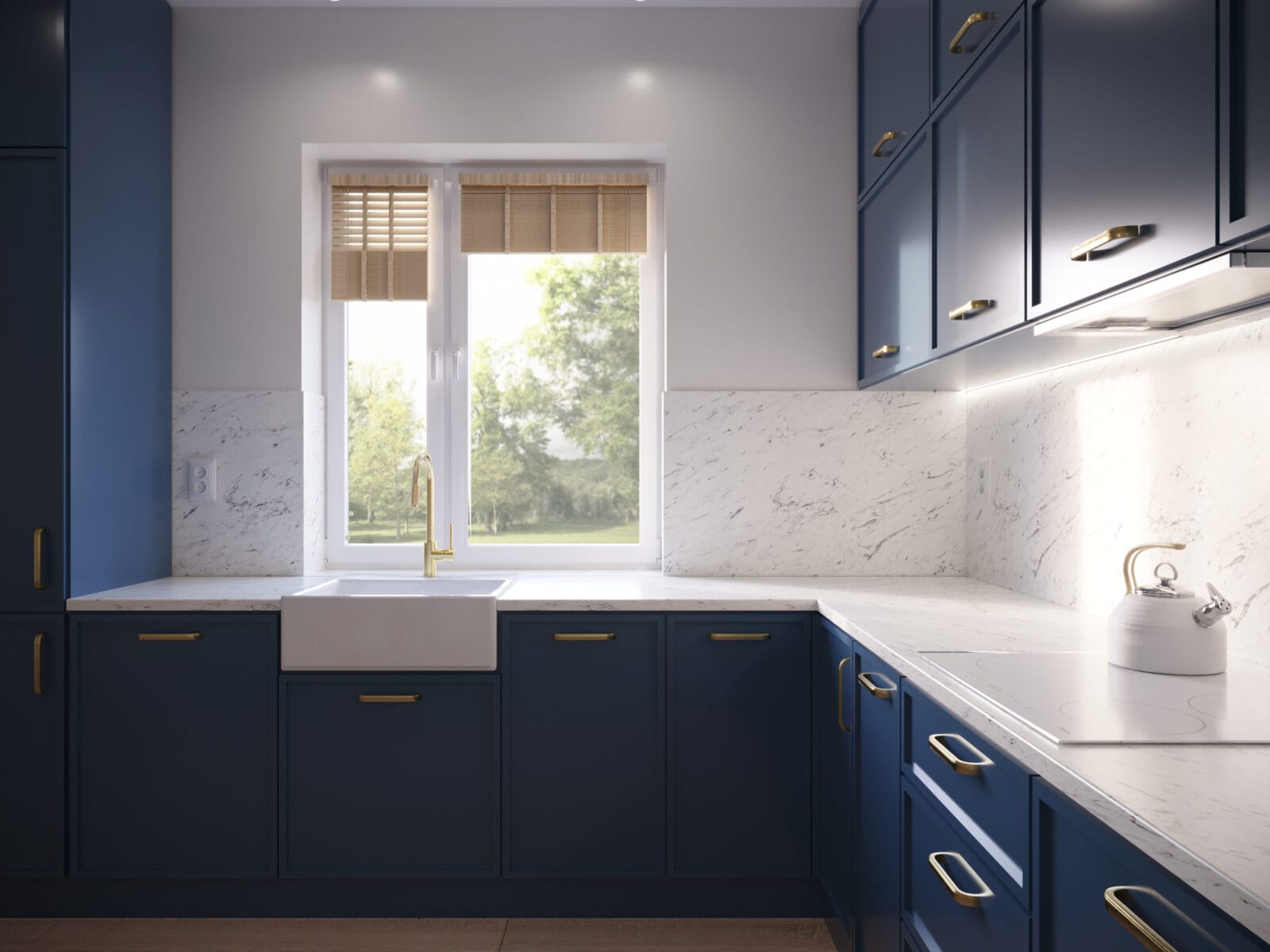 Kuchnia w stylu Hygge - granatowa