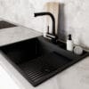 GLOBALO Zlewozmywak granitowy SILVANO 60.1 BLACK/BL Mat